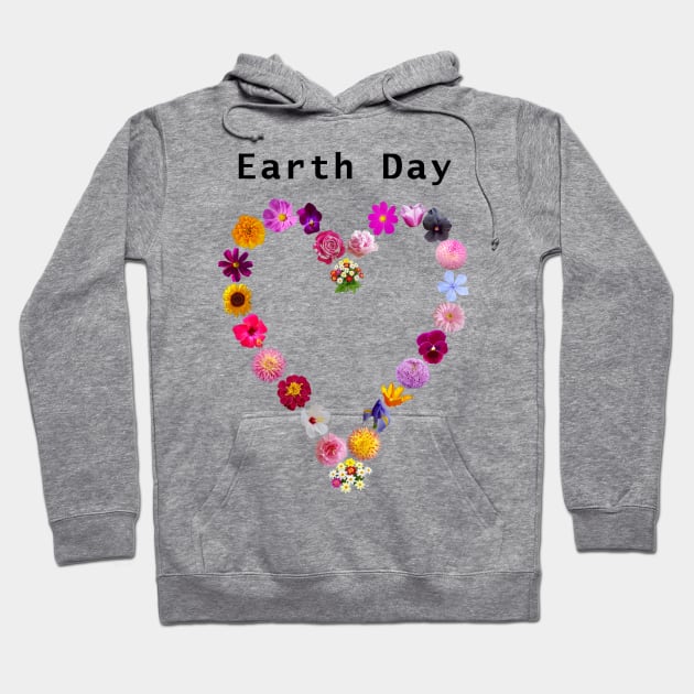 Earth Day Floral Heart Hoodie by ellenhenryart